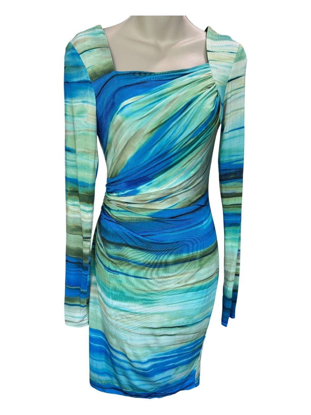 ESCADA dress in shades of blues and greens, Small